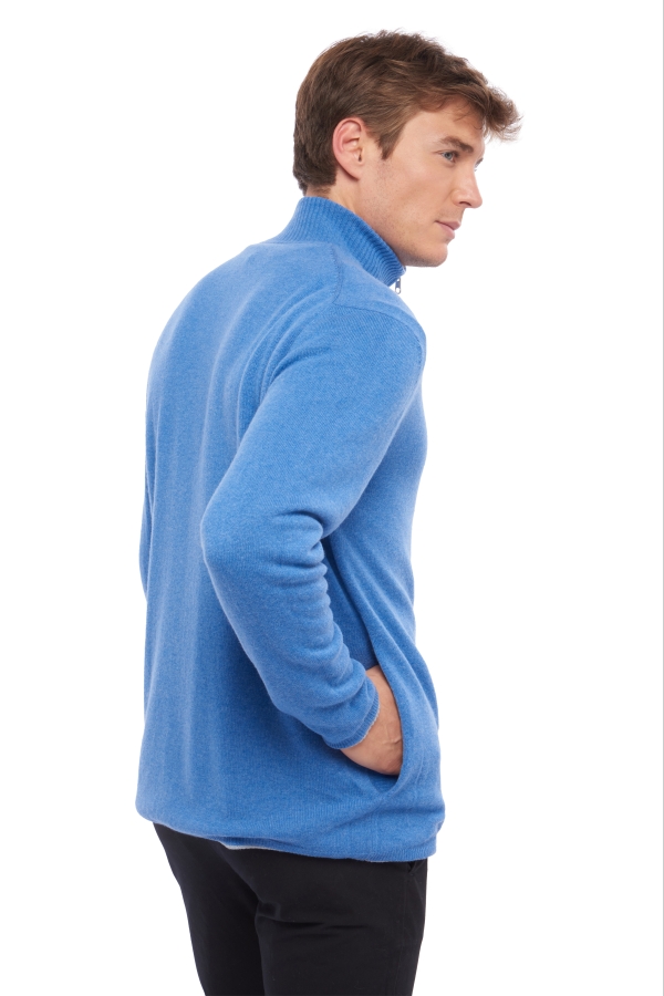 Cashmere & Yak men waistcoat sleeveless sweaters vincent sky blue blue chine 4xl